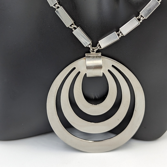 Vintage Monet Silver Tone Tournee Collection 1960s Necklace Book Piece - Picture 3 of 11